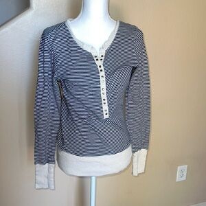 Roxy striped long sleeve cotton shirt